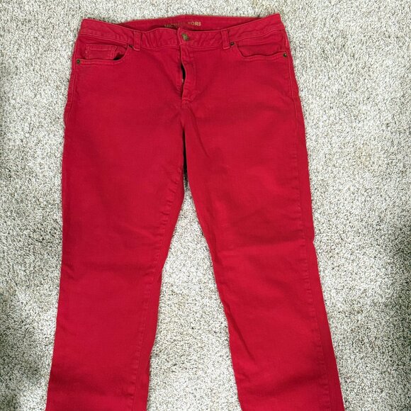 Michael Kors Red Denim Women’s Jeans - Picture 3 of 5